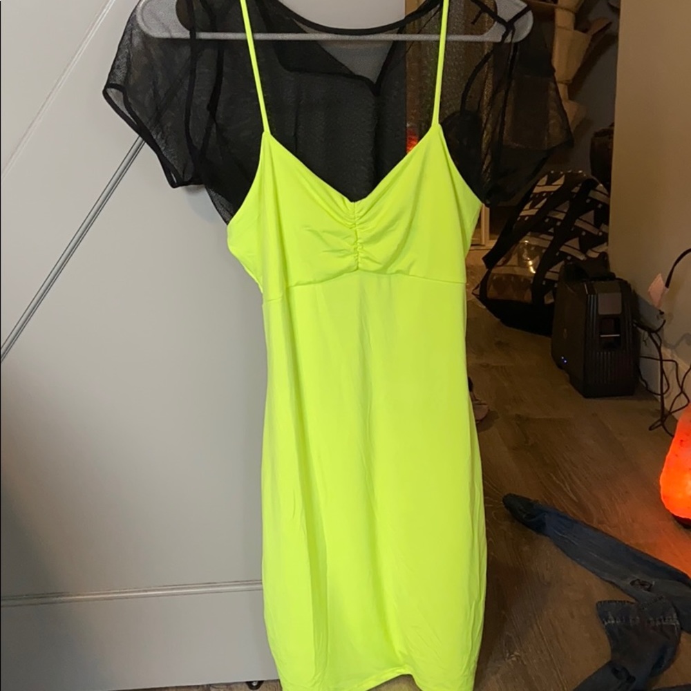 Neon green dress